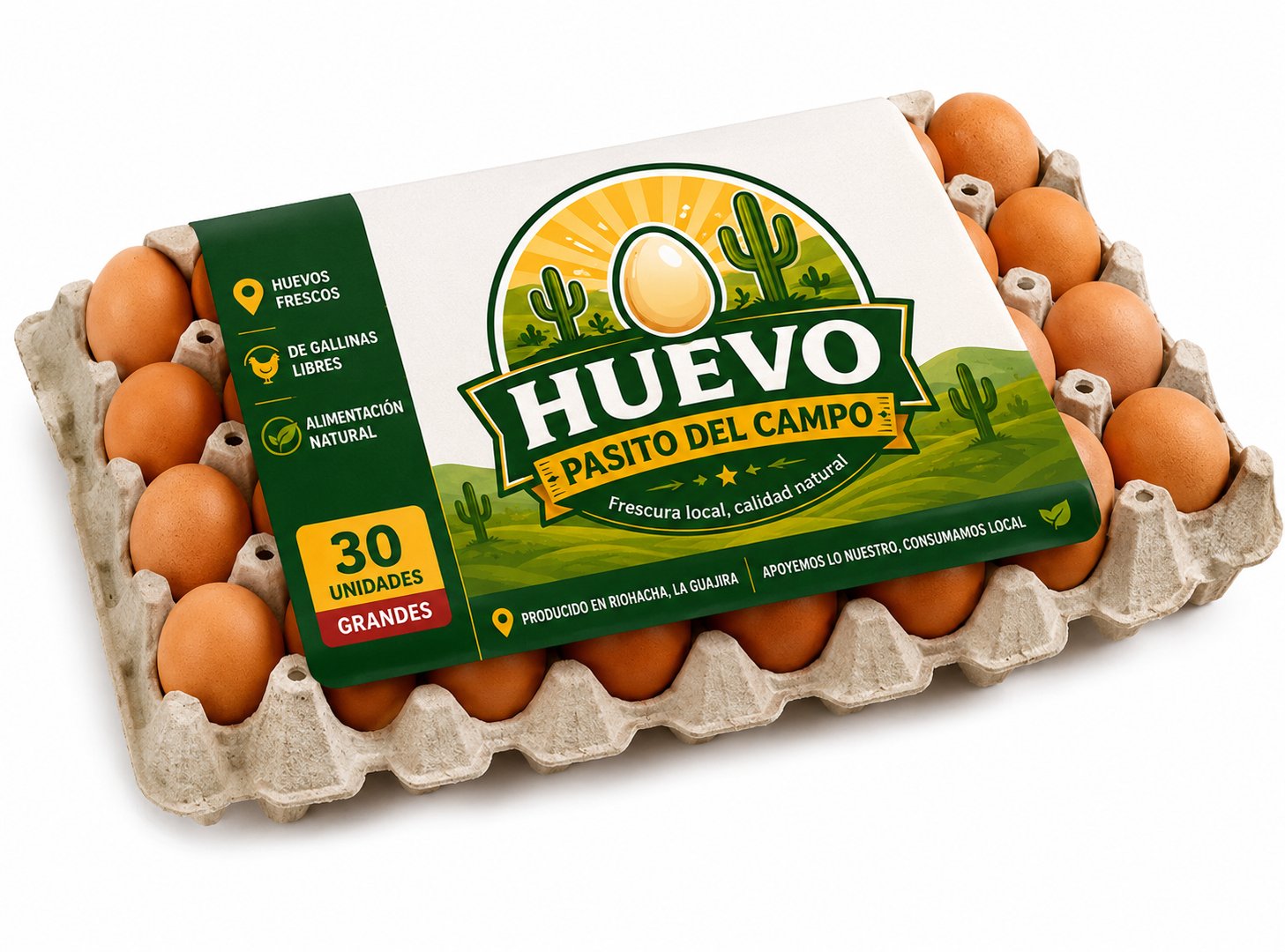 Cubeta de 30 huevos frescos Pasito del Campo